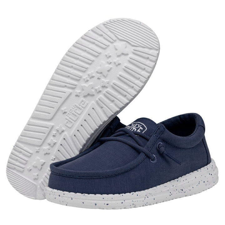 Hey Dude Wally Youth Slub Canvas Navy