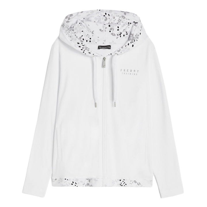Freddy Felpa donna leggera con zip e cappuccio grafica floreale S4WTRS4
