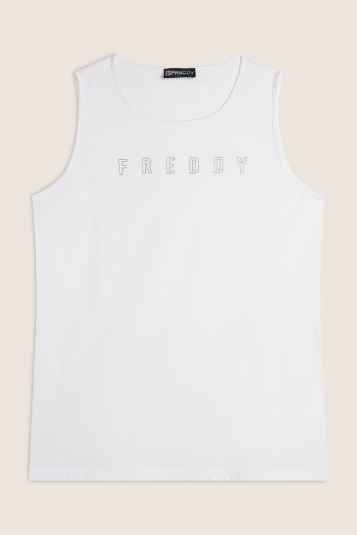 Freddy Canotta con Scollo Tondo e Logo Glitter S25WCYLK1