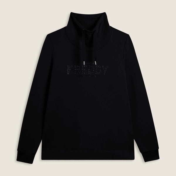 Freddy Felpa Sportiva con Spacchi Laterali e Logo Frontale F25WCXS8