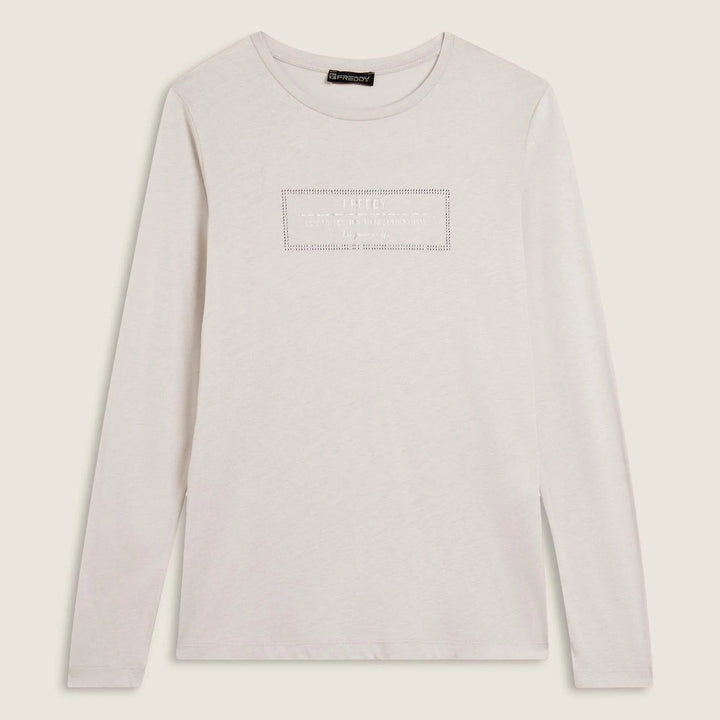Freddy T-shirt a Manica Lunga con Spacchi e Grafica Brillante F25WCXT4