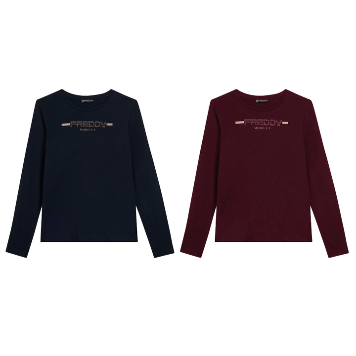 Freddy T-shirt a Manica Lunga con Fondo Stondato F25WCRT5