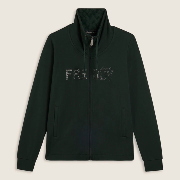 Freddy Felpa con Zip e Collo Alto e Fondo Asimmetrico F25WTRS2